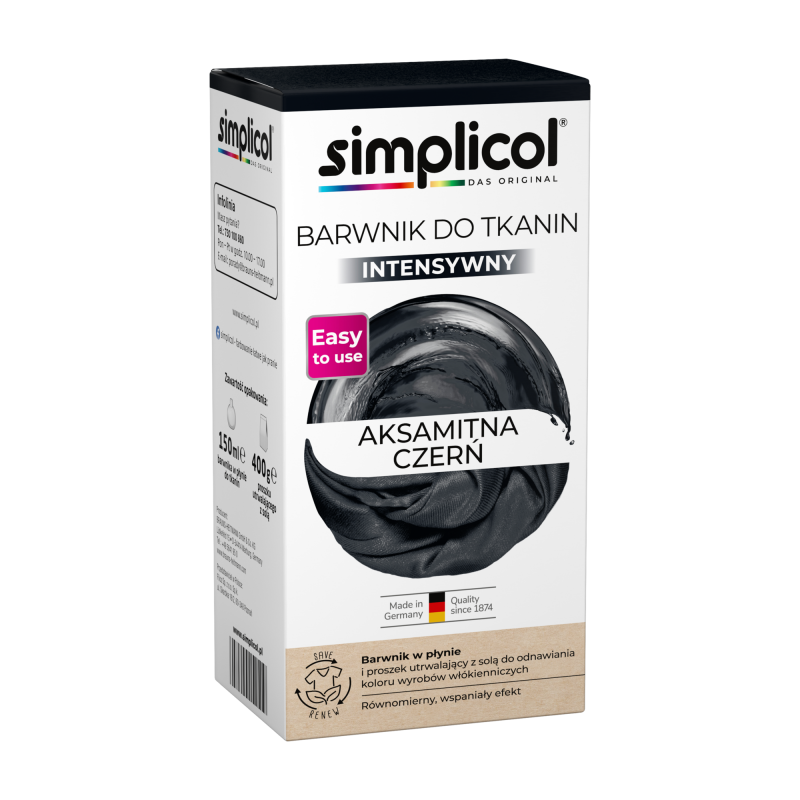 SIMPLICOL Barwnik do tkanin Intensywny Aksamitna Czerń