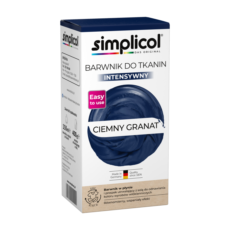SIMPLICOL Barwnik do tkanin Intensywny Ciemny Granat